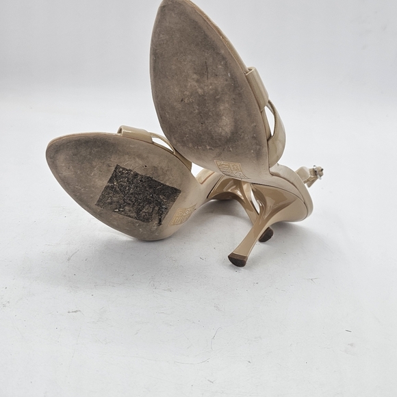Jeffrey Campbell Marielle Beige Patent Leather Slingback Sandal Sz 7 - Picture 6 of 9